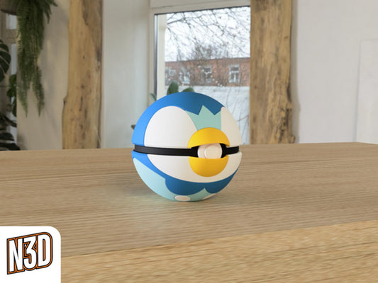 #393 Piplup Themed Pokeball - N3D