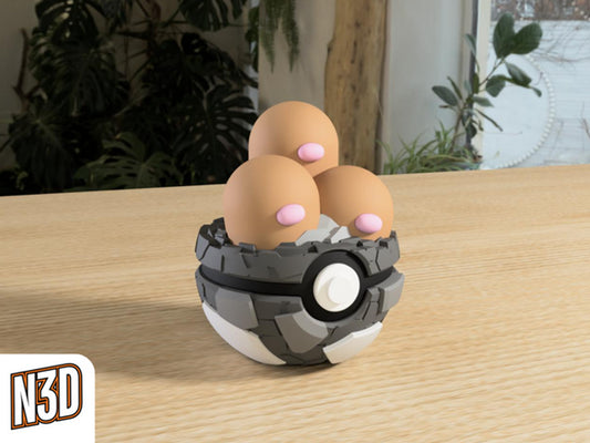 #051 Dugtrio Themed Pokeball - N3D