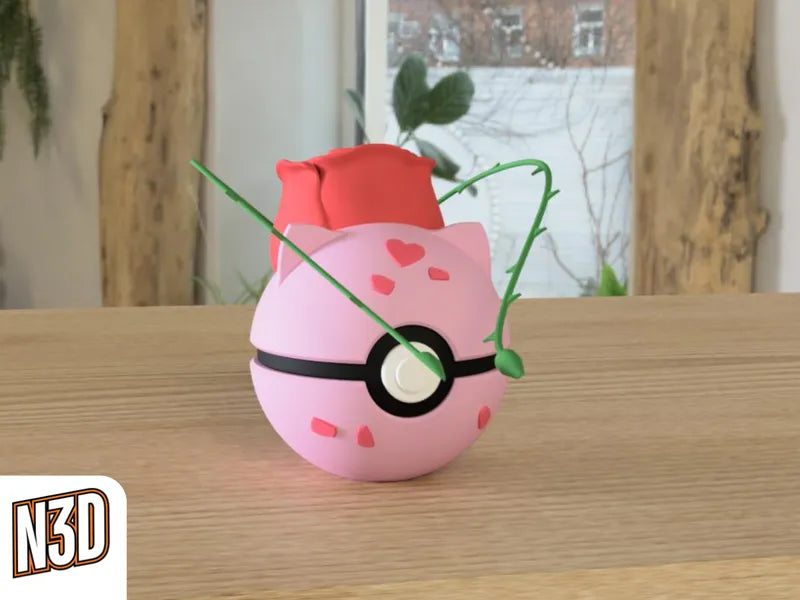 #001 Bulbasaur - ROSE - Themed Pokeball - N3D