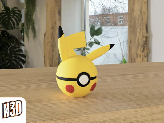 #025 Pikachu - Themed Pokeball - N3D