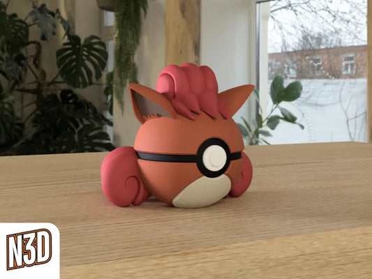#037 Vulpix - Themed Pokeball - N3D