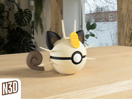 #052 Meowth - Themed Pokeball - N3D