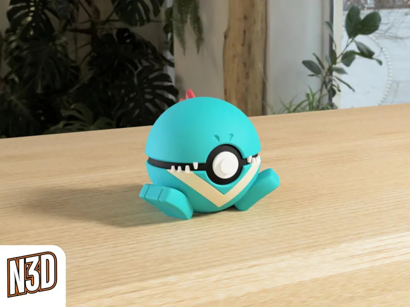 #158 Totodile Themed Pokeball - N3D