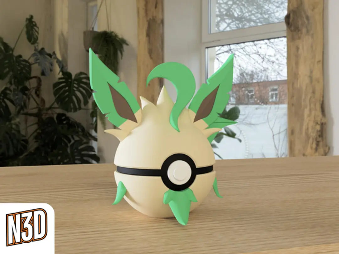 #470 Leafeon Themed Pokeball - N3D
