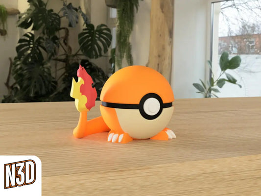 #004 Charmander - Themed Pokeball - N3D