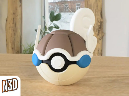 #009 Wartortle Themed Pokeball - N3D