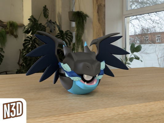 #006 Mega Charizard X Themed Pokeball - N3D
