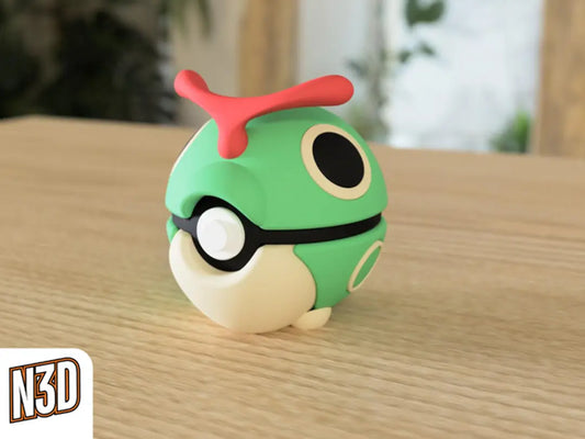 #010 Caterpie Themed Pokeball - N3D