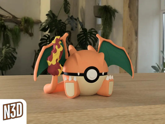#006 Charizard Themed Pokeball - N3D