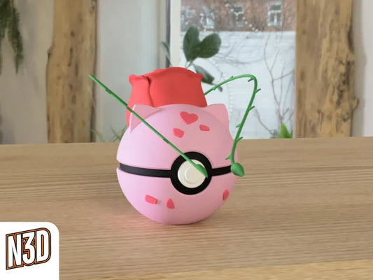 #001 Bulbasaur - ROSE - Themed Pokeball - N3D