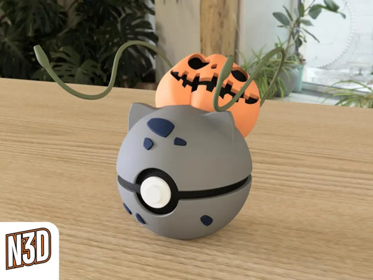 #001 Bulbasaur Halloween - Themed Pokeball - N3D